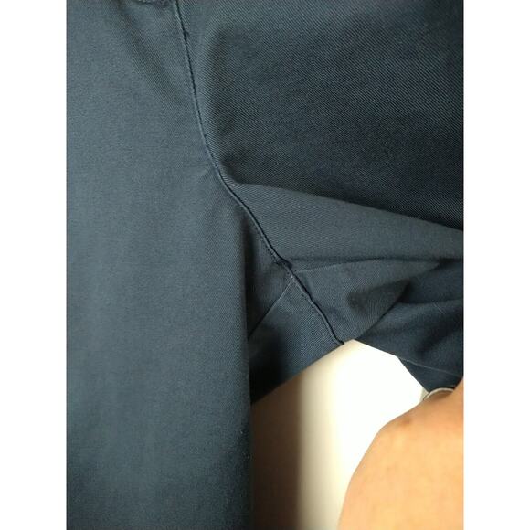 L.L. Bean Woman 14 Pants Flat Front Chino Work Blue Straight Leg Stretch Waist - Picture 6 of 11